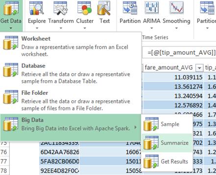 XLMiner Big Data - Summarize on 48GB NYC Taxi Fare Dataset