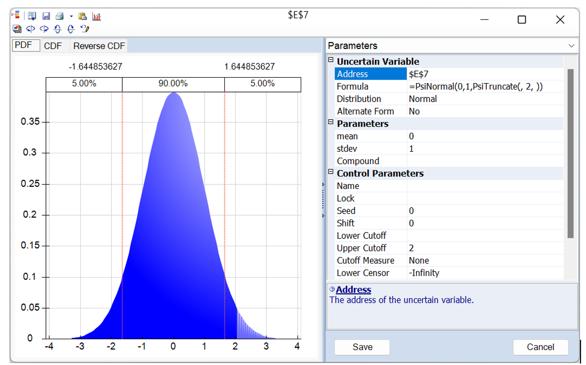 =PsiNormal(0, 1, PsiTruncate( ,2)) 