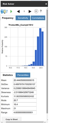 Risk Solver Add-on Frequency Tab