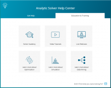 Analytic Solver Cloud - Help Center - Education and Training